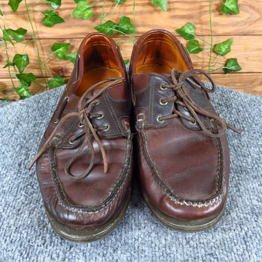 Allen Edmonds Key‎ Largo Men's Boat Shoes Brown Leather Lace-Up Size 11D